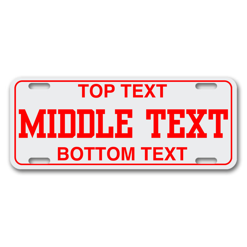 Custom Reflective Fire & EMS License Plate Topper - 3 Text Lines