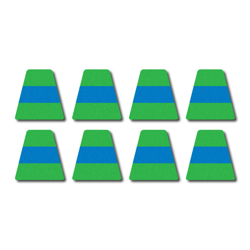 Tetrahedron Set - Green w/ Blue Stripe