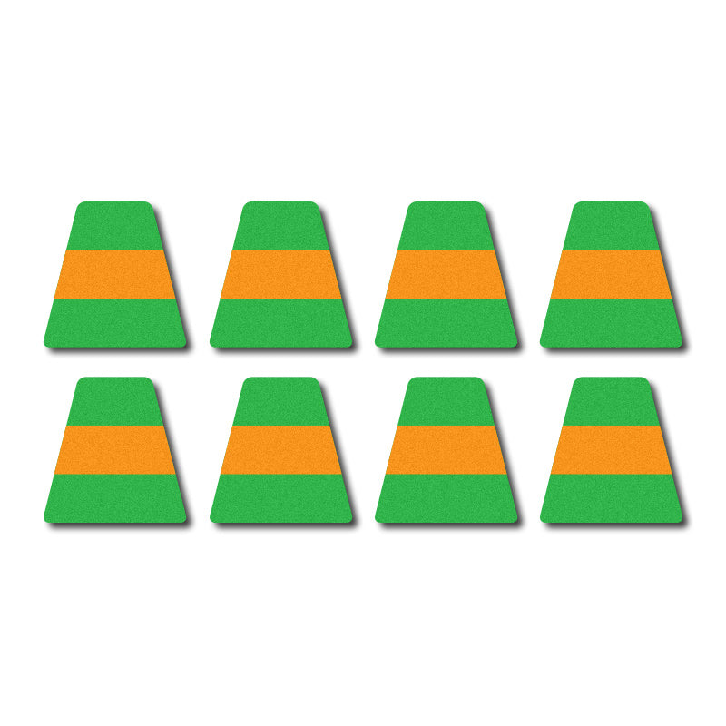 Tetrahedron Set - Green w/ Orange Stripe