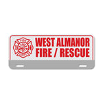 Custom Reflective Fire & EMS License Plate Topper - Left Icon Top Mount