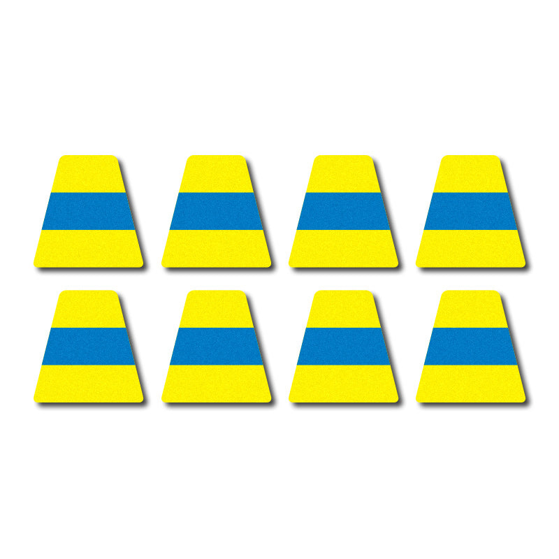 Tetrahedron Set - Lime Yellow w/ Blue Stripe