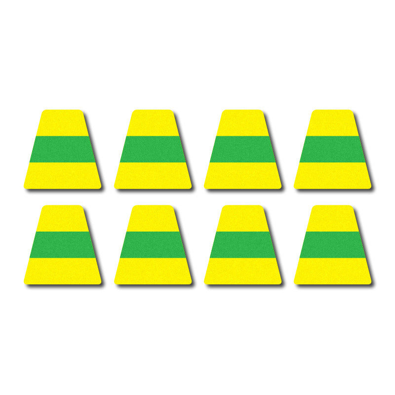 Tetrahedron Set - Lime Yellow w/ Green Stripe