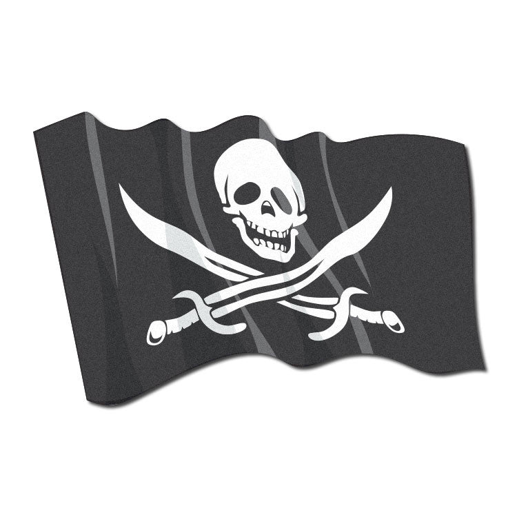 Skull Crossed Swords Flag - Reflective Sticker at Sticker Shoppe